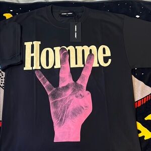 Homme Femme Black Short Sleeve Tee